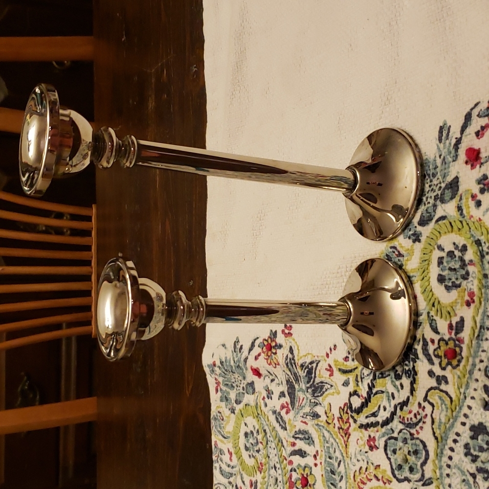 Godinger Sterling Plated Candlesticks
